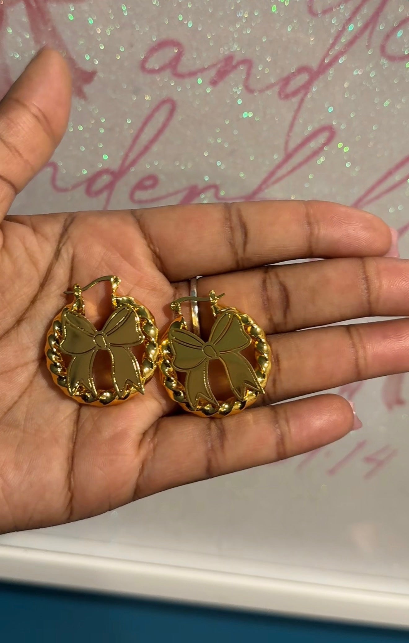 Bow hoop earings