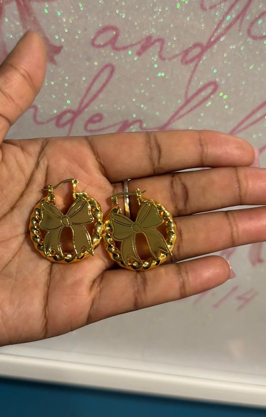 Bow hoop earings