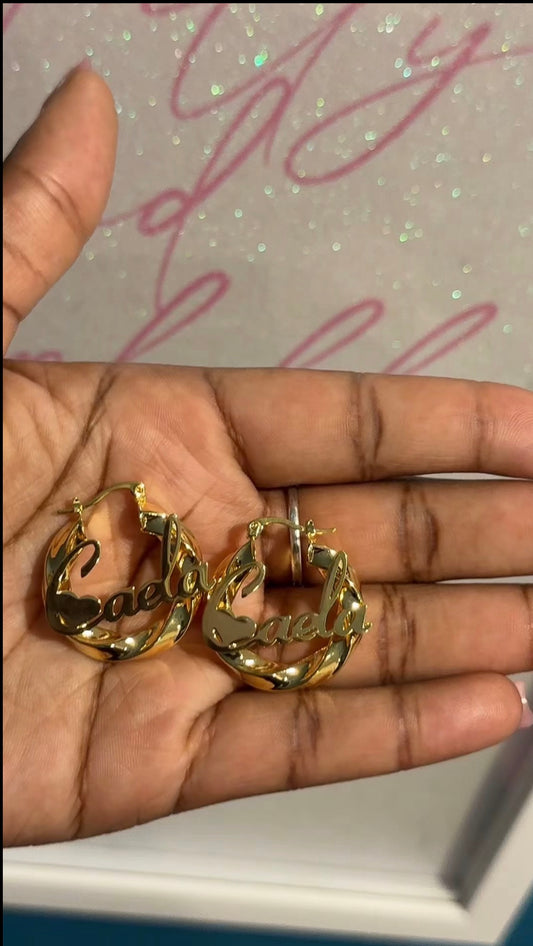 Custom name earrings