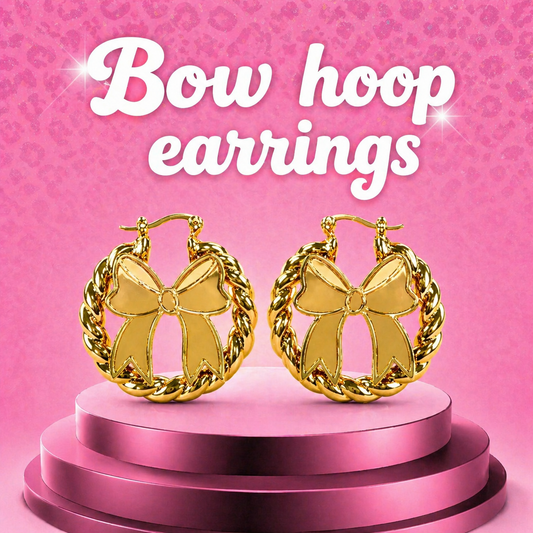 Bow hoop earings